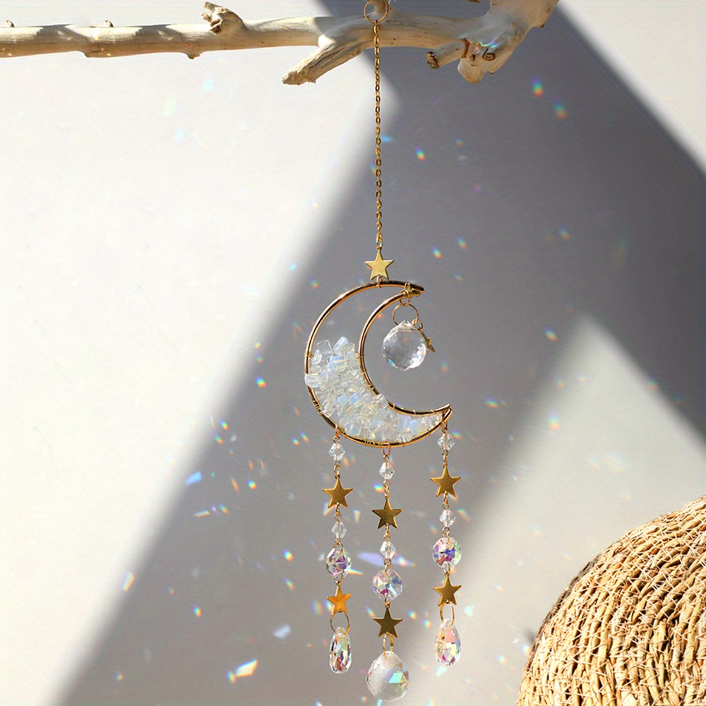 Sun Catchers Indoor Window Prism Moon Mini Dream Catcher - Temu