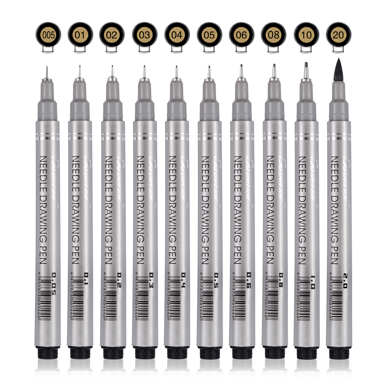 Brite Crown Drawing & Sketching Pens Set - 10 Fineliner Pens & Micro  Brush-tip Pen, 0.7 H 5.6 L 4.5 W - Harris Teeter