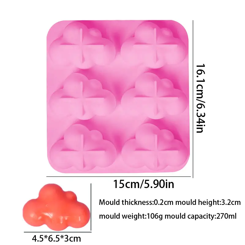 Mini Cartoon Cloud Silicone Fondant Mold - 36 Cavities For Cake