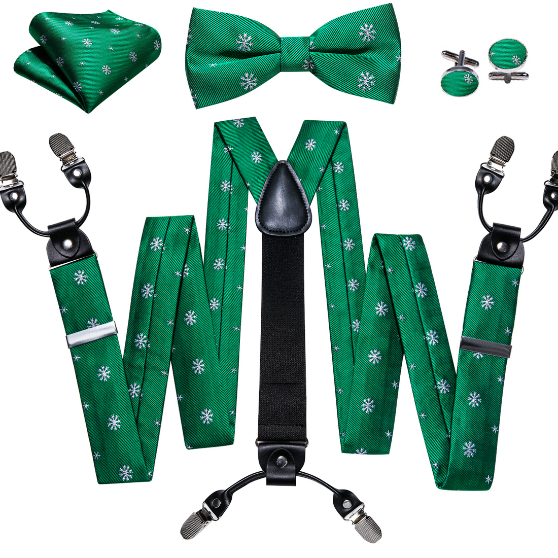 Barry Wang Plaid Cartoon Solid Suspenders Set