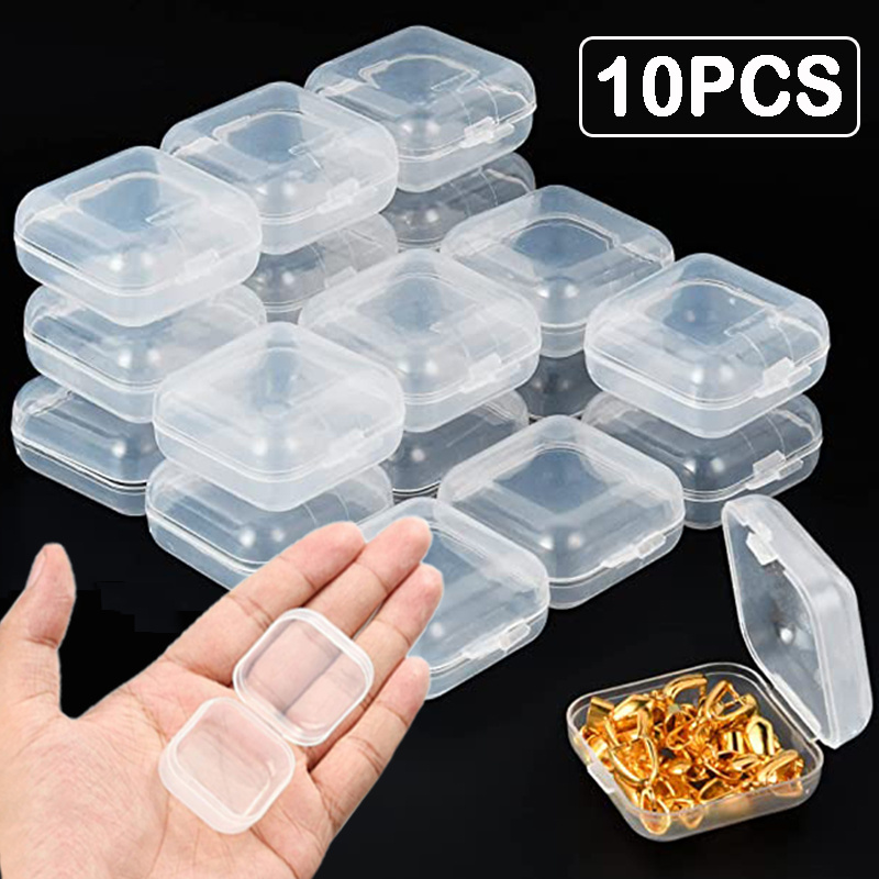 Transparent Square Small Plastic Containers Storage Box Lid - Temu Japan