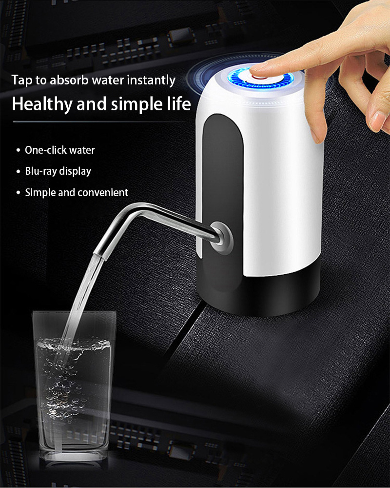 Sooiy Flacon Pompe de l'eau sanitaire, la Pompe à Eau automatiquement avec  la Charge USB, Distributeur d'eau électrique portatif, Le commutateur de  Bouteille d'eau de U : : Cuisine et Maison