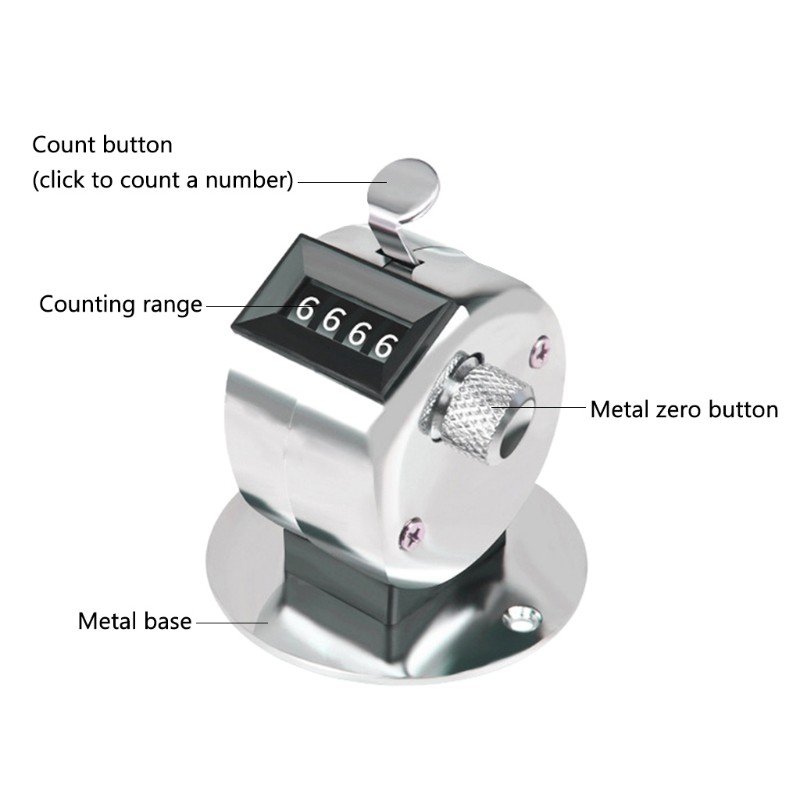 KTRIO Metal Handheld Tally Counter 4-Digit Number Count Clicker Counter,  Hand Mechanical Counters Clickers Pitch Counter for Coaching, Knitting