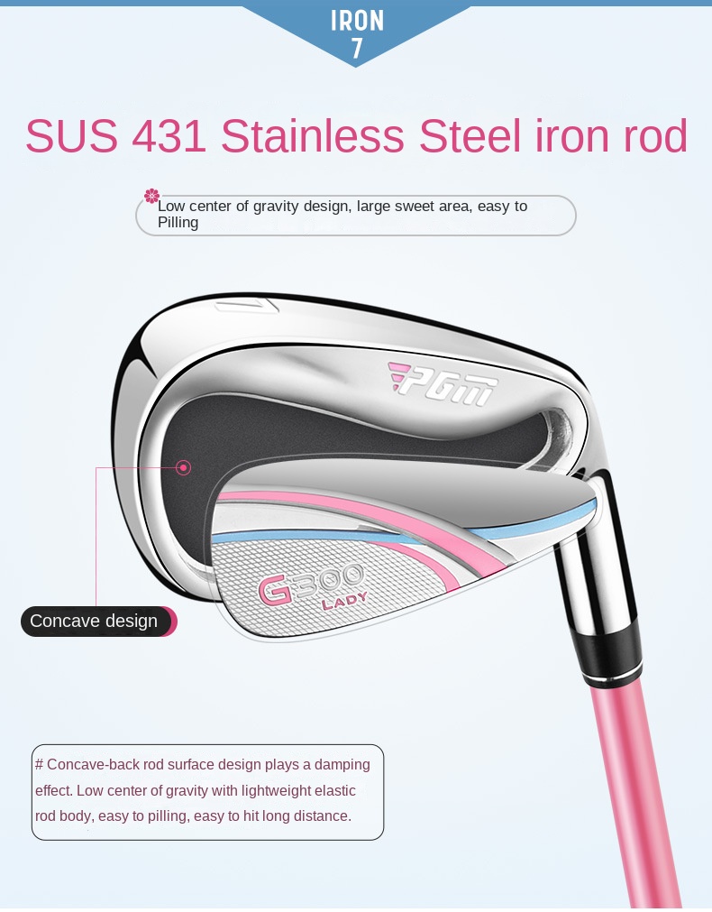 pgm g300 women 7 iron club right hand carbon stainless steel trainer clubs tig035 golf accessories details 0