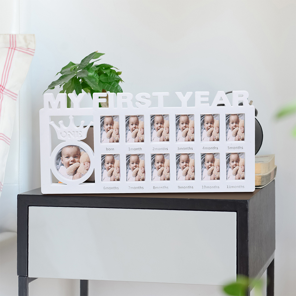  LifeSong Milestones Marco de fotos personalizado de nacimiento  de recién nacido con estadísticas y bendición de monograma para niño de 8 x  10 pulgadas, con capacidad para fotos de 4 x