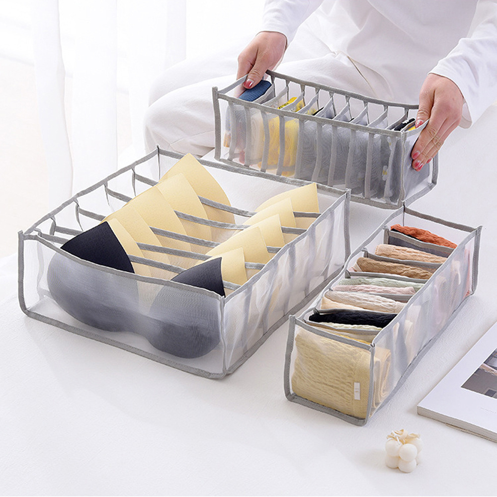 Grid Underwear Organizer - Foldable and Sectioned Lingerie Storage