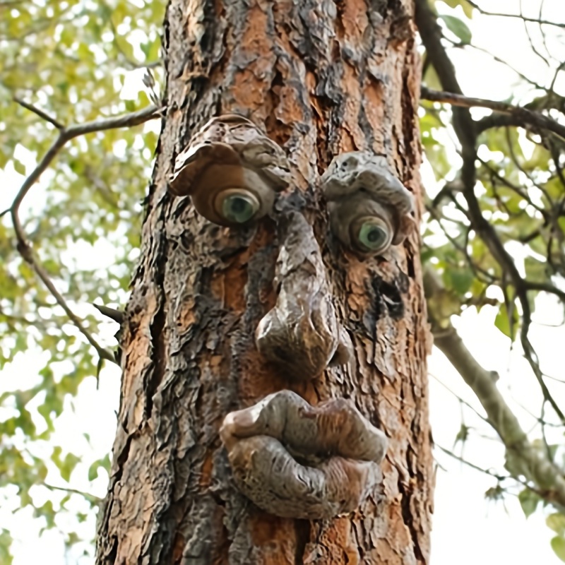 Funny Tree Face Decoration Old Man Tree Face Decoration - Temu