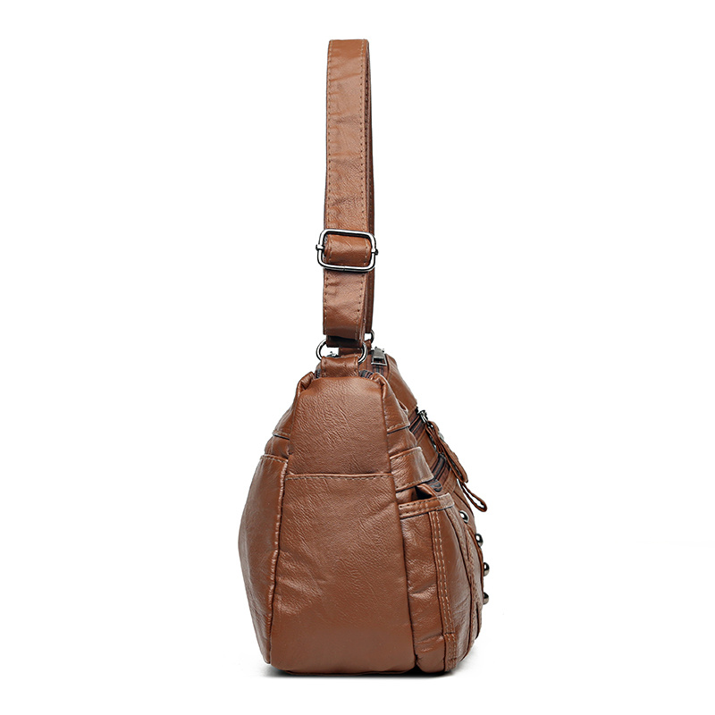 Stone Mountain Handbags Crossbody Women Brown Faux Pebbled Leather