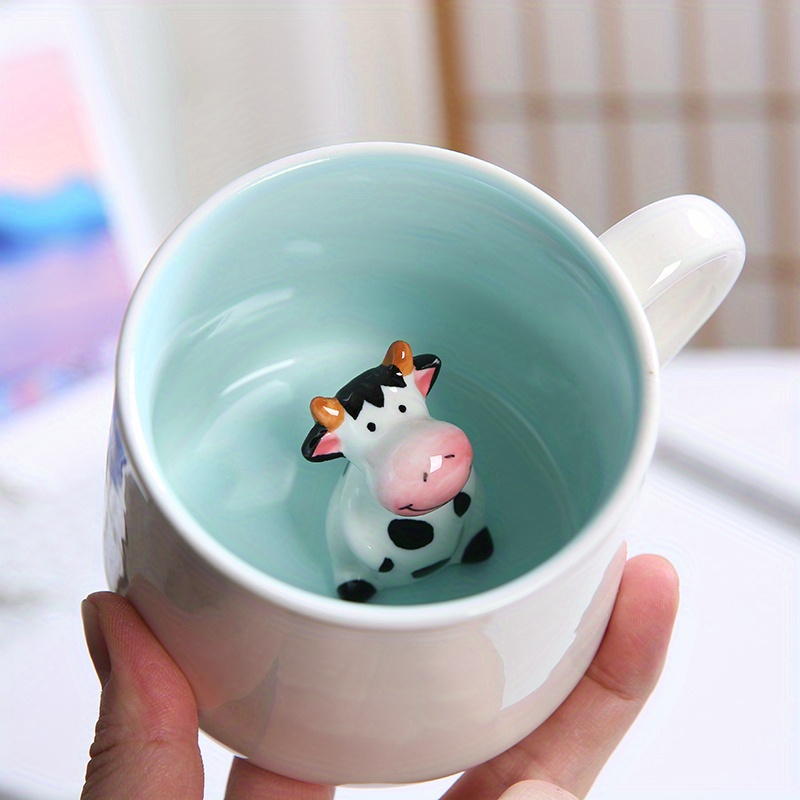 Cartoon Animal Coffee Mug Painted 3d Small Raccoon Panda - Temu