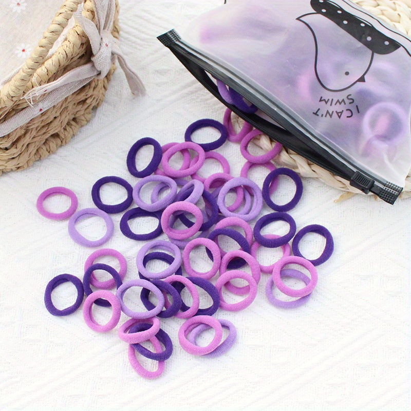 100 pçs feminino colorido laço de cabelo pequeno sem costura