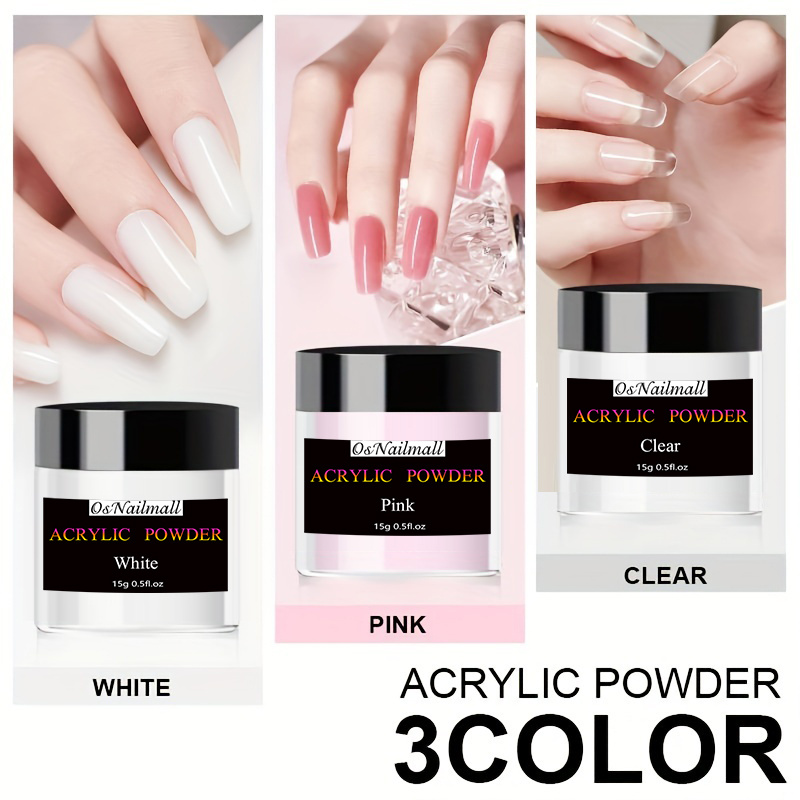 Acrylic Nail Kit Clear Nude Acrylic Powder Nails Kit - Temu