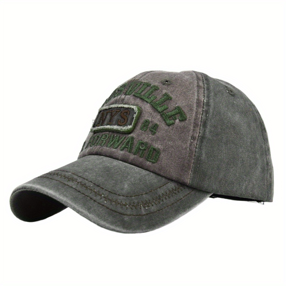 NYS Embroidery Baseball Cap Washed Distressed Sunscreen Sports Hat
