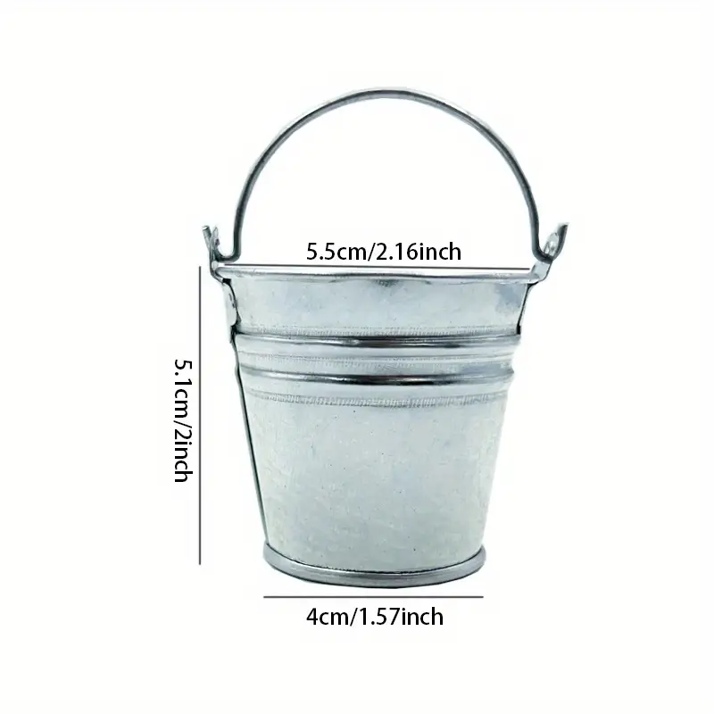 Silvery Metal Bucket With Handle galvanized Buckets Bulk For - Temu