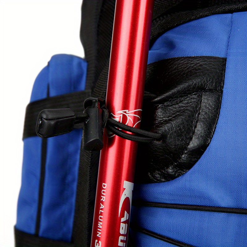 90l high capacity travel backpack durable polyester blue with black accents plaid pattern adjustable chest strap multiple pockets for camping hiking backpack for travel Product details 14