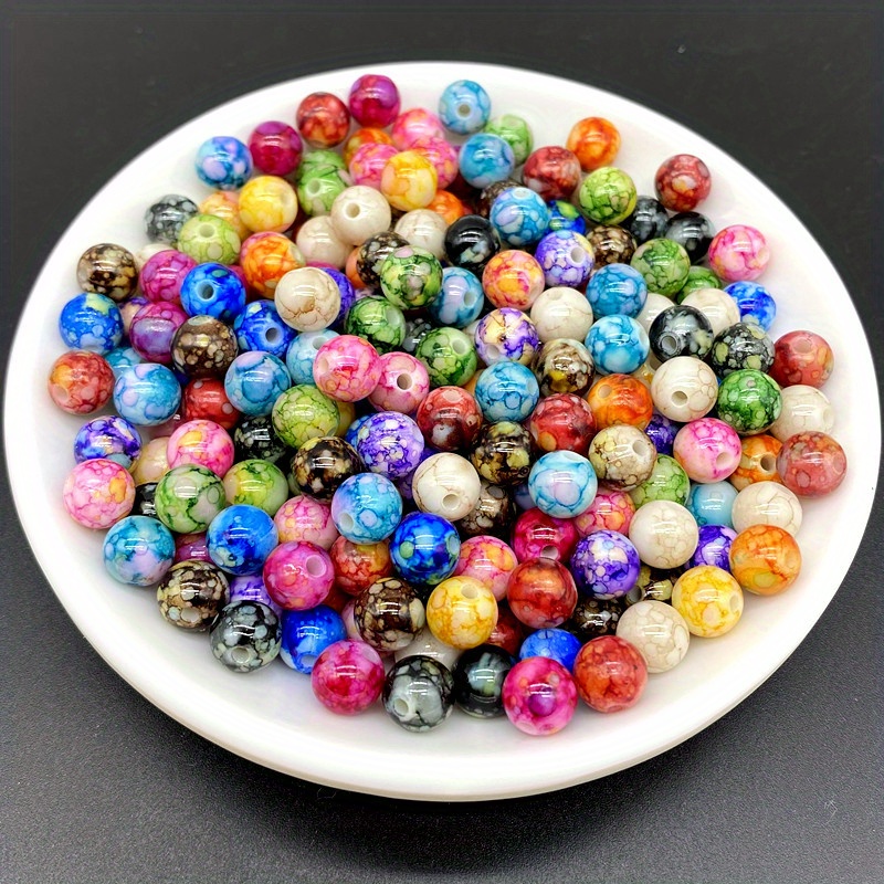 Acrylic Round Beads Spacer Beads For Necklace Earrings - Temu