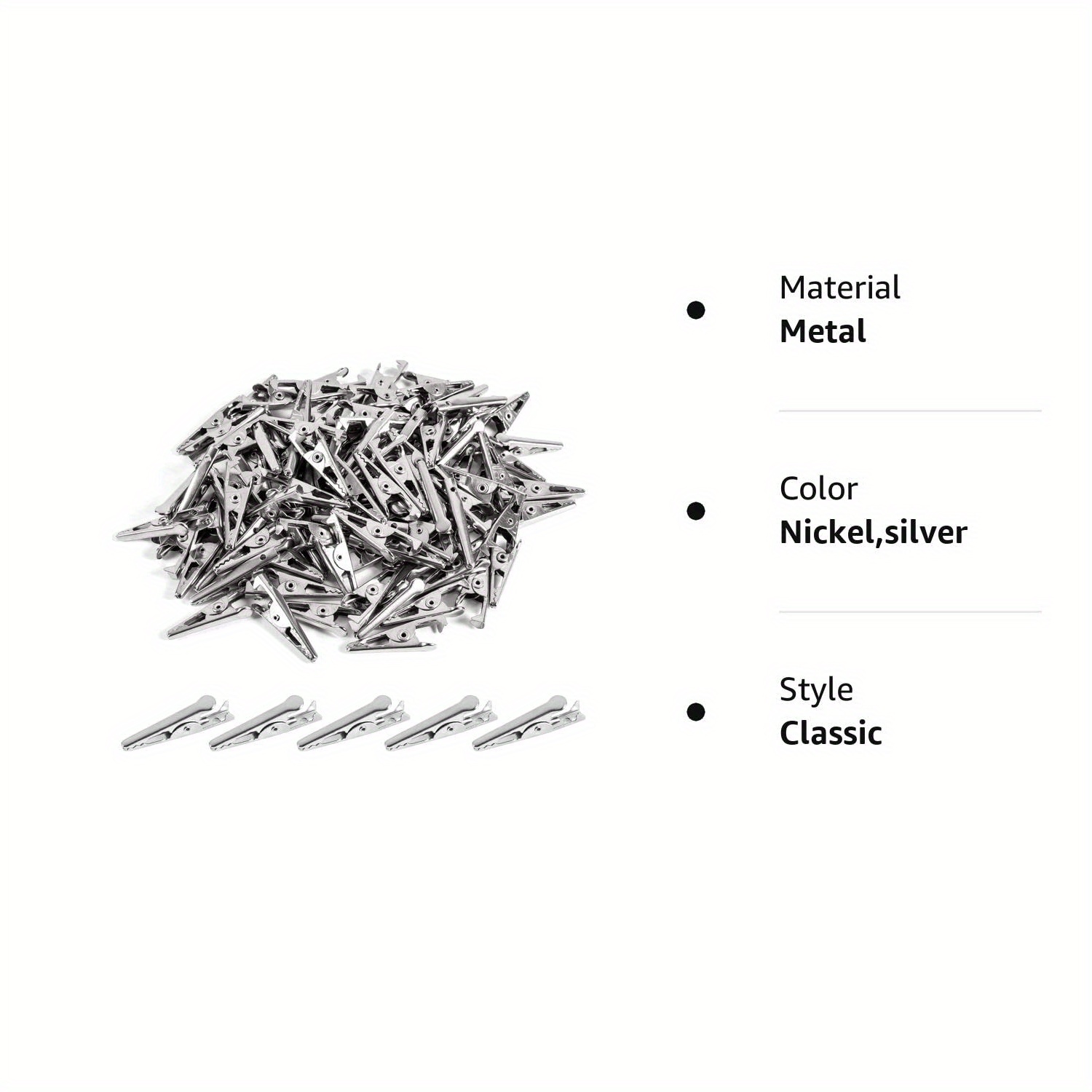 Aazon.co: IEUYO Ultipurpose Steel Alligator Clips (50-Pack) - Nickel