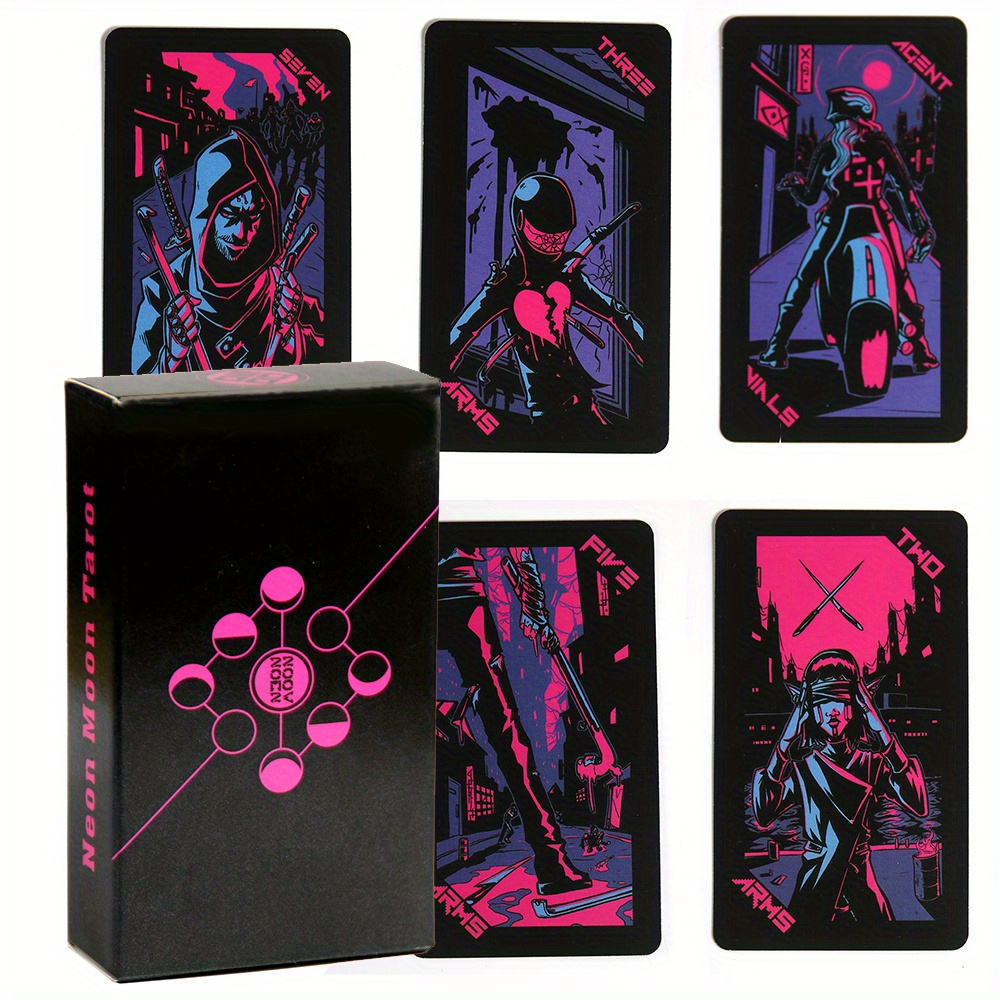 Neon Moon Tarot Deck Pocket Size Tuck Box Tarot Cards Fate Temu