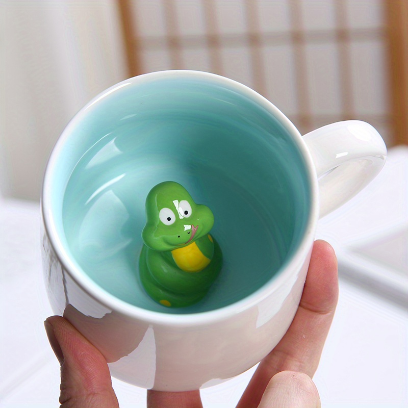 Frog Inside Coffee Mug Porcelain Figurine Mug 3D Ceramic Mugs - 13 oz