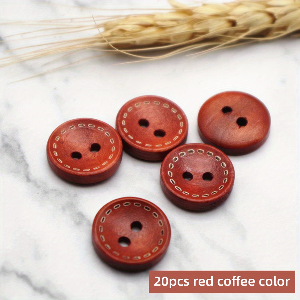 10pcs 30mm Round Brown Buttons For DIY Sewing Crafts Knitting Coat Uniform  Costume Shirt Crochet Card Making Scrapbooking