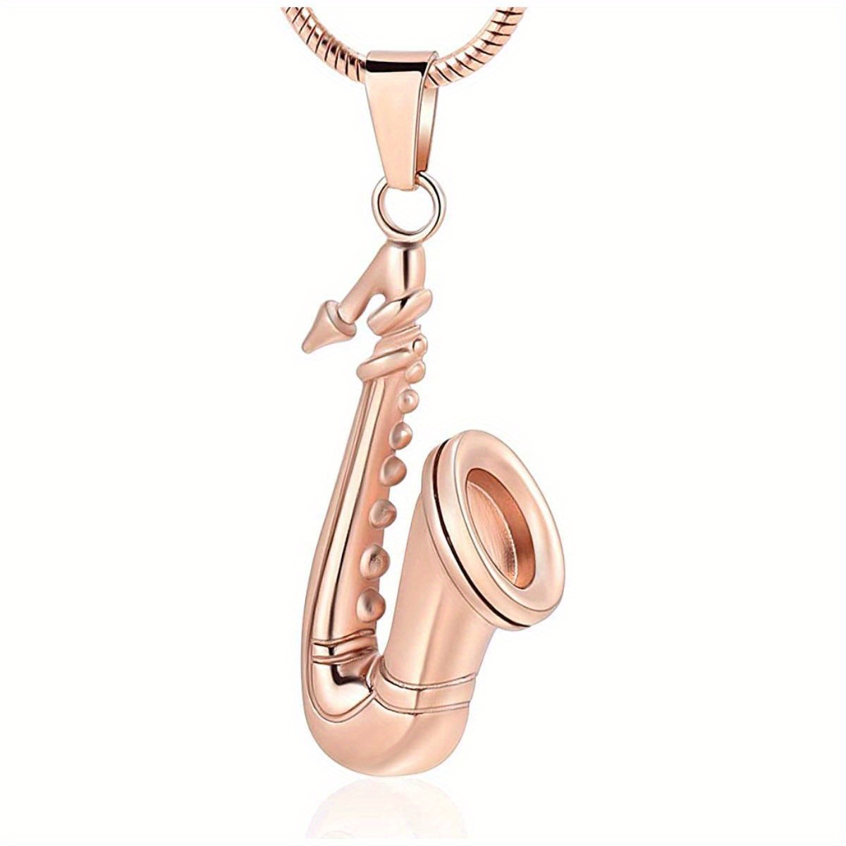 Customizable Saxophone Pendant Necklace for Memorials