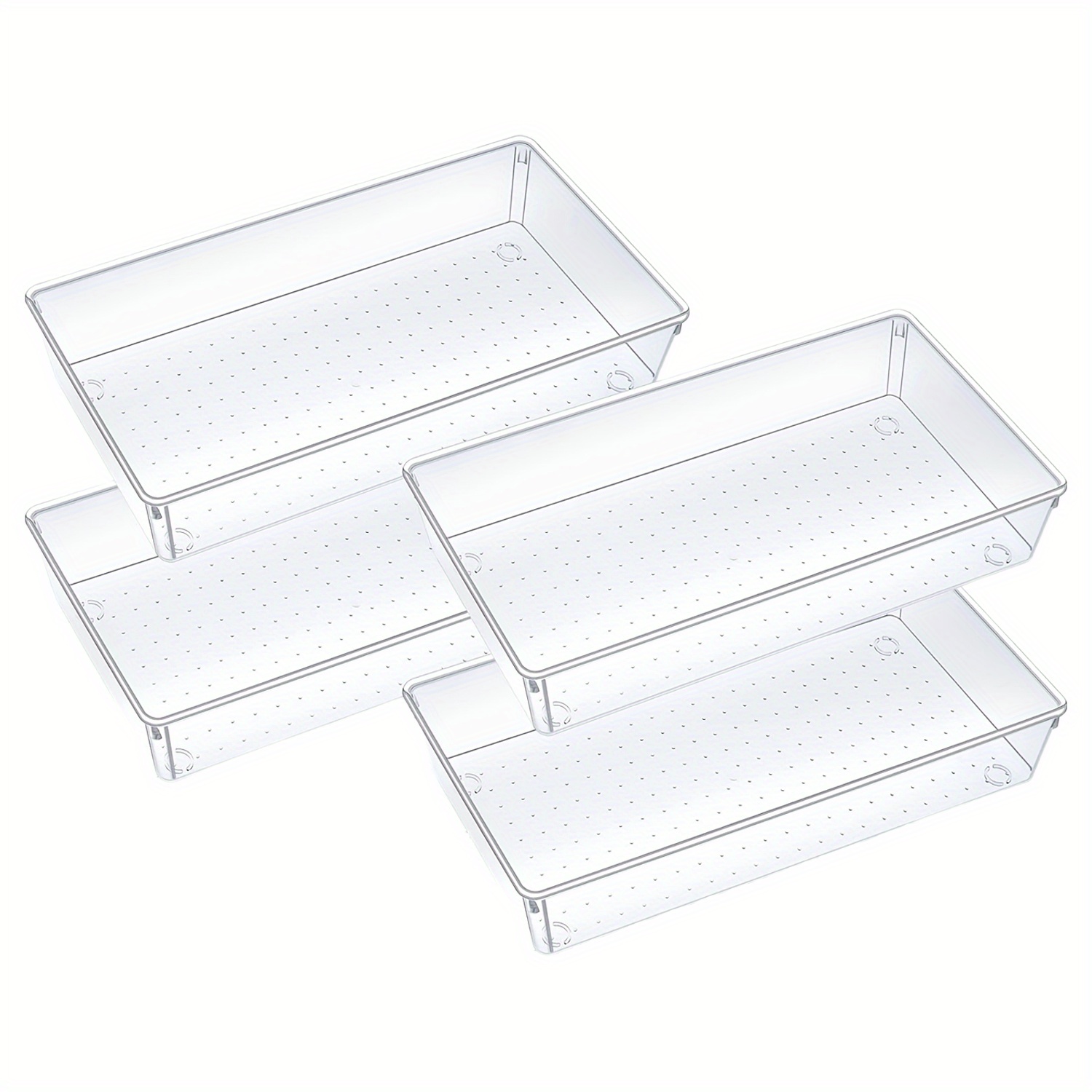 Clear Bathroom Stackable Drawer Organizers Starter Kit
