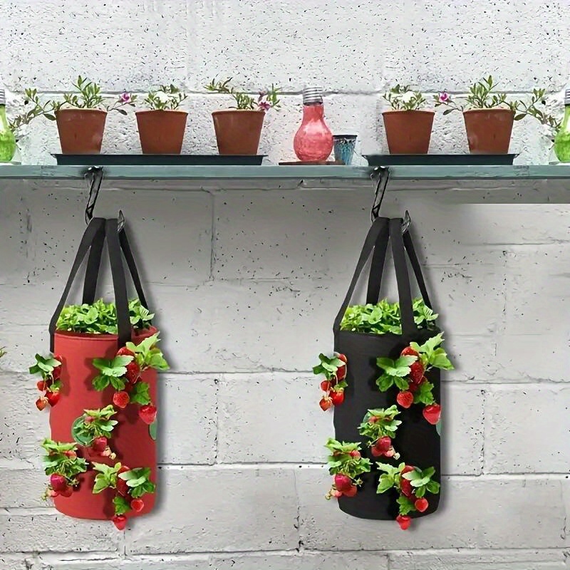1pc Hanging Grow Bags Multi Port Strawberry Bag Strawberry Potted