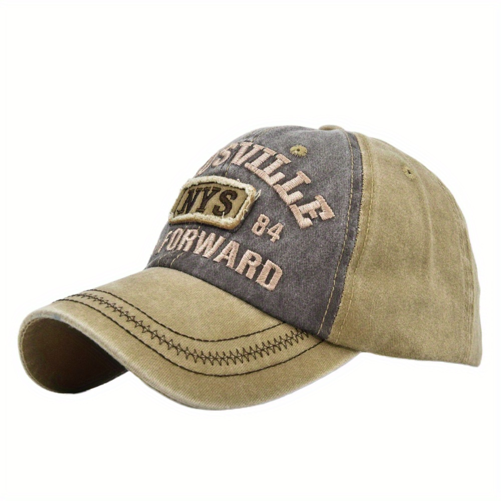NYS Embroidery Baseball Cap Washed Distressed Sunscreen Sports Hat