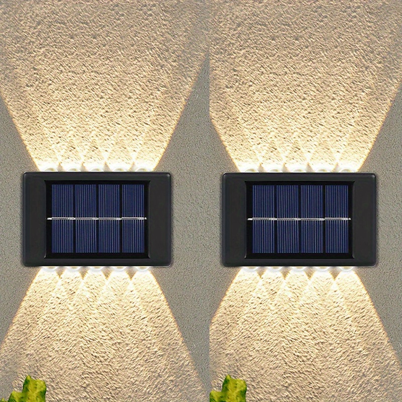 Solar 10led Fence Light Double Head Wall Light Garden - Temu
