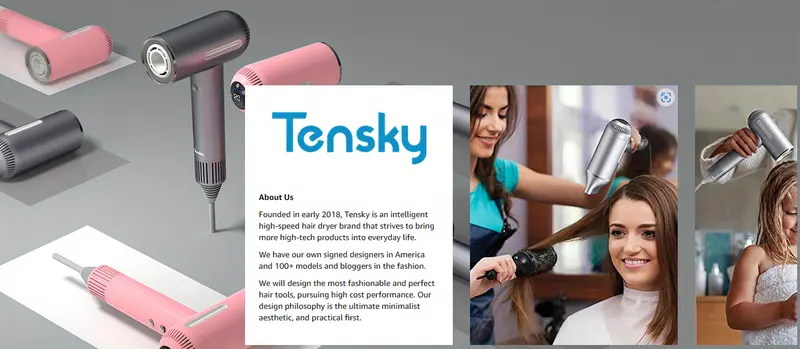 ionic hair dryer tensky blow dryer with magnetic nozzle professional hair dryers for fast drying travel hair dryer with 110 000 rpm brushless motor lcd intelligent display details 0