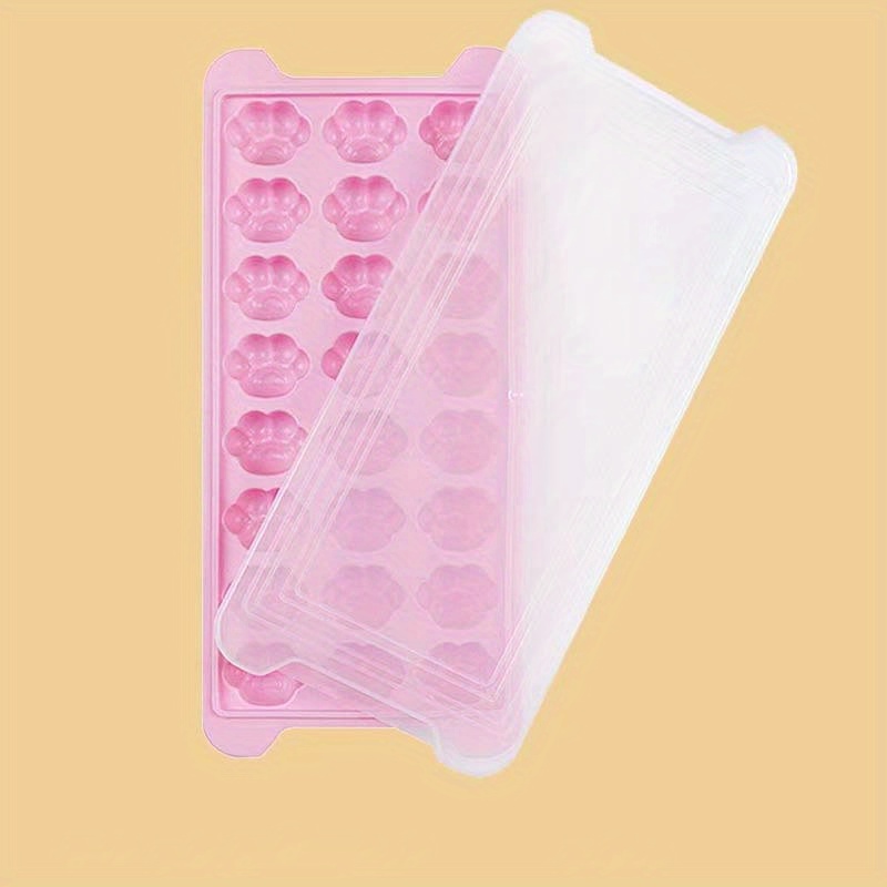 Cat Paw Ice Tray Mold Homemade Ice Cube Box Home Freeze Ice Cube Tray  Kitchen Refrigerator Ice Making Tool With Lid Soft Bottom - Temu