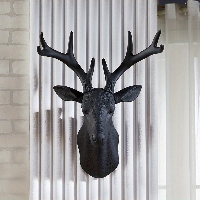 Wall Mounted Large Faux Deer Head, Wall Art for Your Home, Wall Mounted  Faux Taxidermy Animal Head Wall Decor, Faux Antlers Wall Sculptures