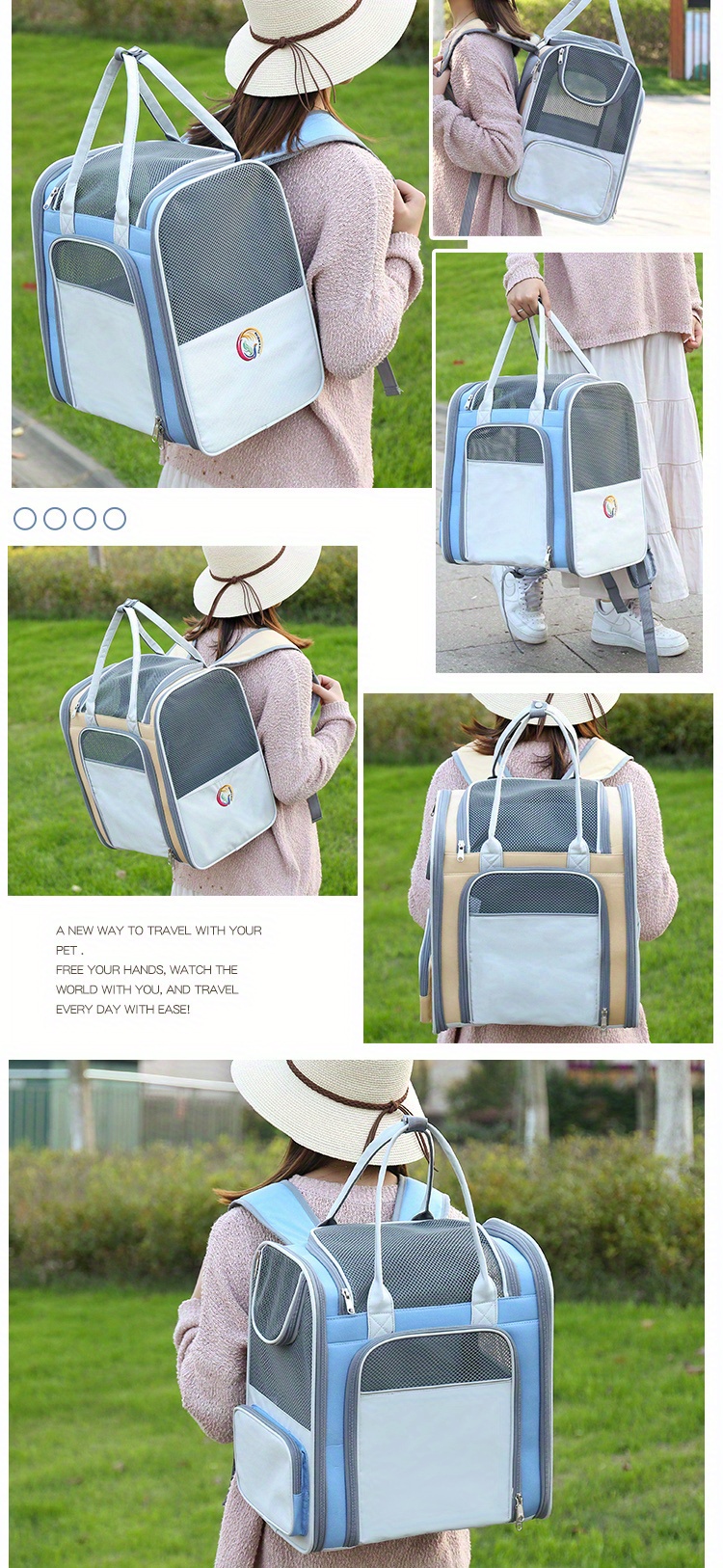 Travel In Style Furry Friend Expandable Airline approved Temu