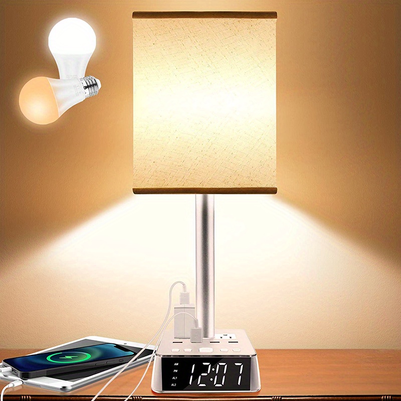 Lampe Table Chevet Usb Lampe Chevet Deux Ports Charge Lampes - Temu Canada