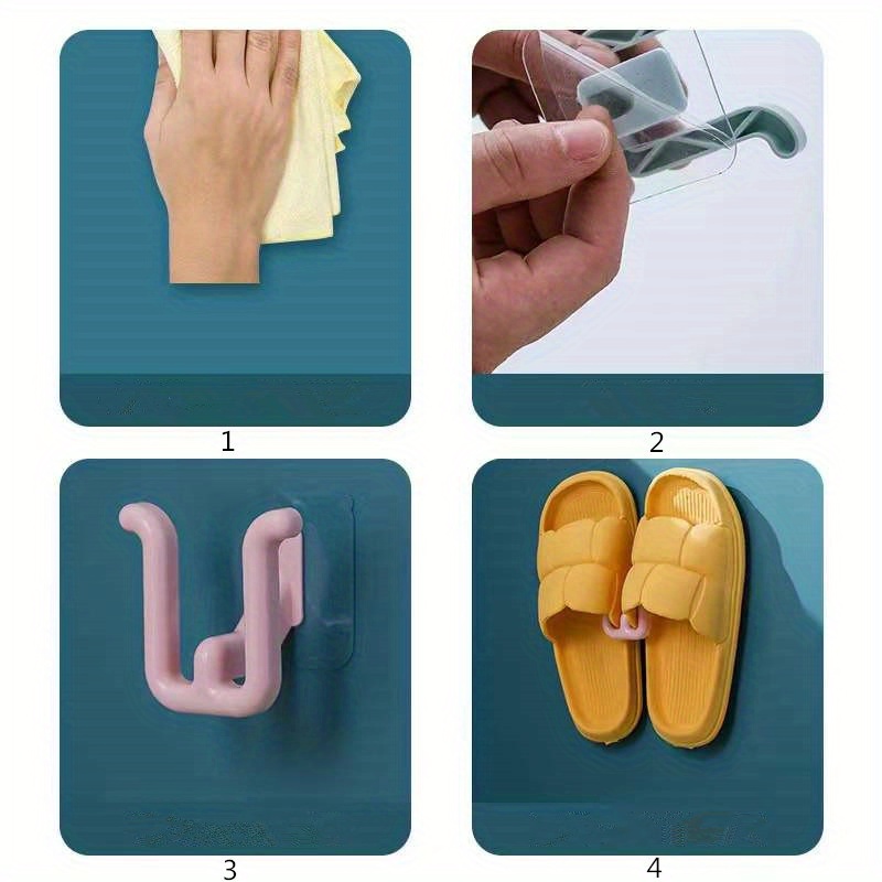 Multifonctionnel Créatif Étagère De Chaussures , Waterproof Et Étanche À  L'Humidité Ustensiles De Cuisine Étagère De Rangement , Sans Clou  installation Serviette De Bain Étagère , Pantoufles Étagère , Mural Étagère  À