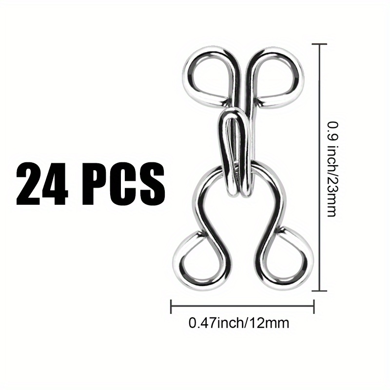 120x Large Metal Hook Closures ( and Black) Bra Clasp Replacement 3 Sizes  for Dress Repair Dress Making Jacket