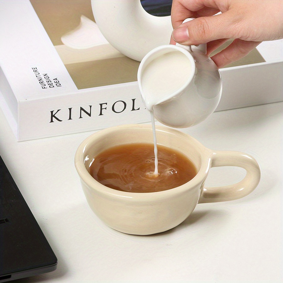 Water Plaid Cups Temu Coffee Mug Ceramic Coffee - Pattern Brown