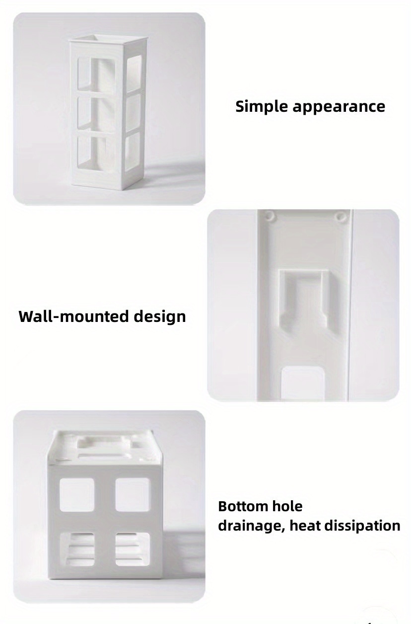 Wandorganizer Für Haartools – Halter Für Föhn, Glätteisen & Lockenstab (weiß, Mit Haken Und Bechern)