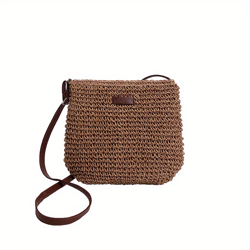 Straw Beach Bag Women's Woven Crossbody Shoulder Bag For Holiday