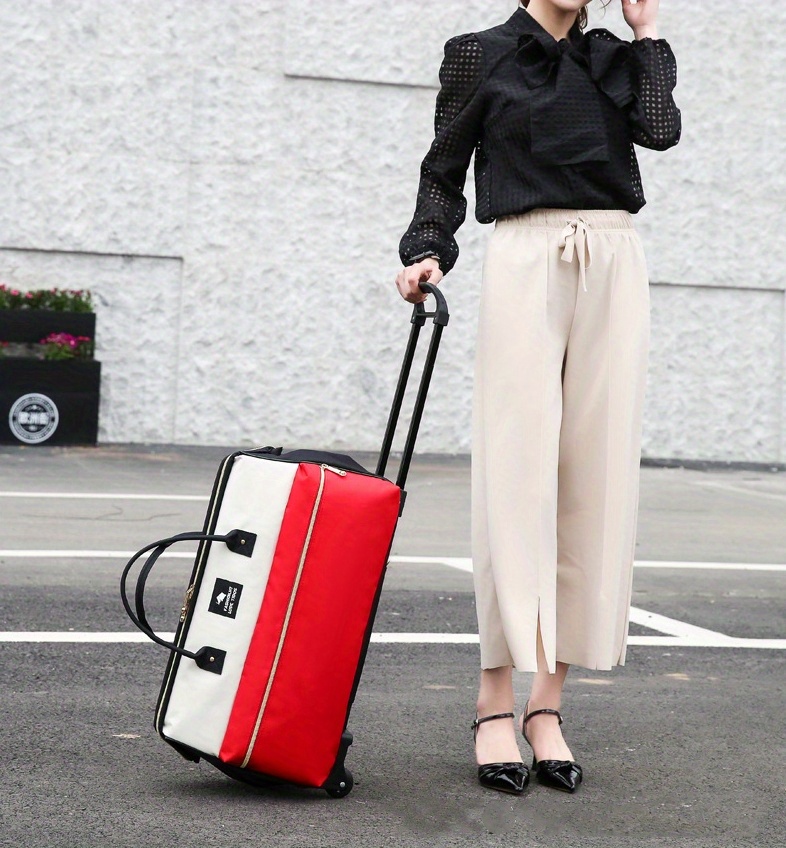 Large Capacity Colorblock Luggage Bag Lightweight Portable Temu Australia