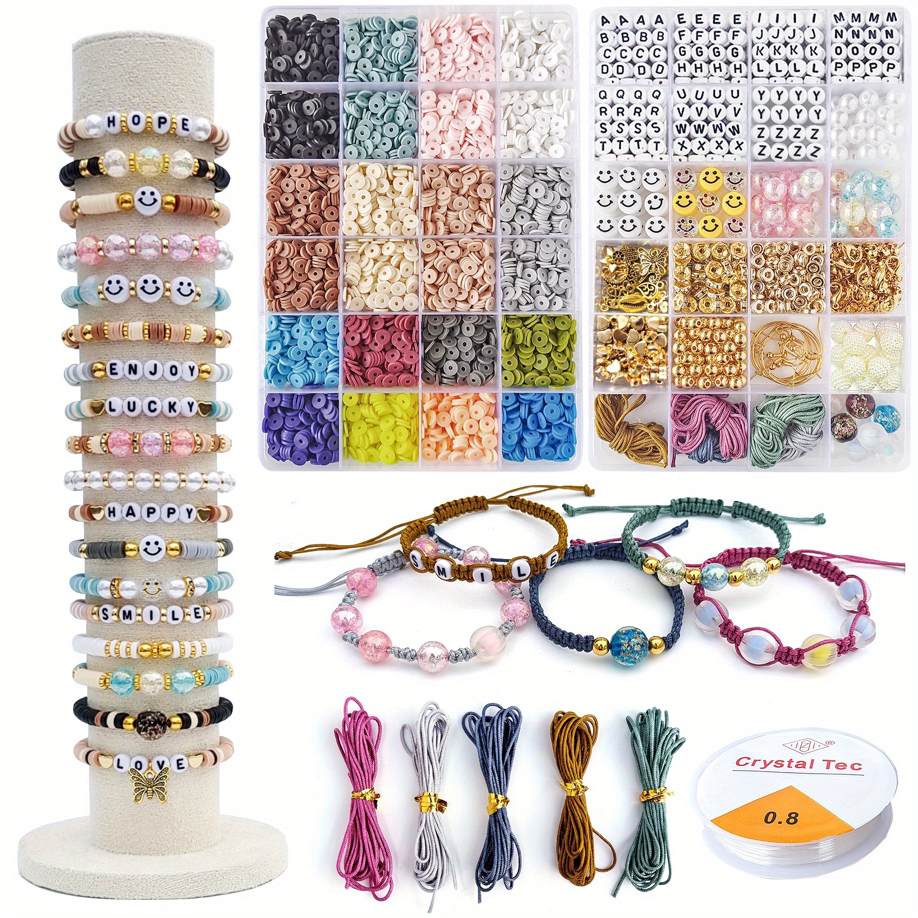 HOXBEIT Kit de Fabrication de Bracelets de l'amitié pour Filles, Coffret de  Fabrication de Bracelets en Perles, Cadeau de Bijoux Fantaisie Tressés