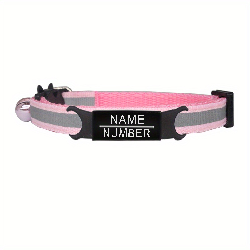 TEMU Reflective Cat Collar Personalized With Pet Id Tag, Safety Breakaway Cat Collar With Name Tag