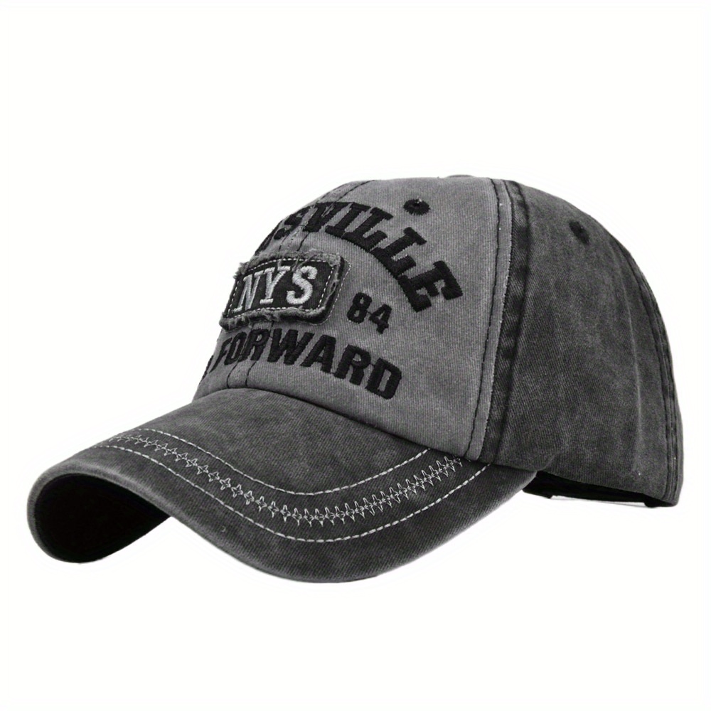 NYS Embroidery Baseball Cap Washed Distressed Sunscreen Sports Hat