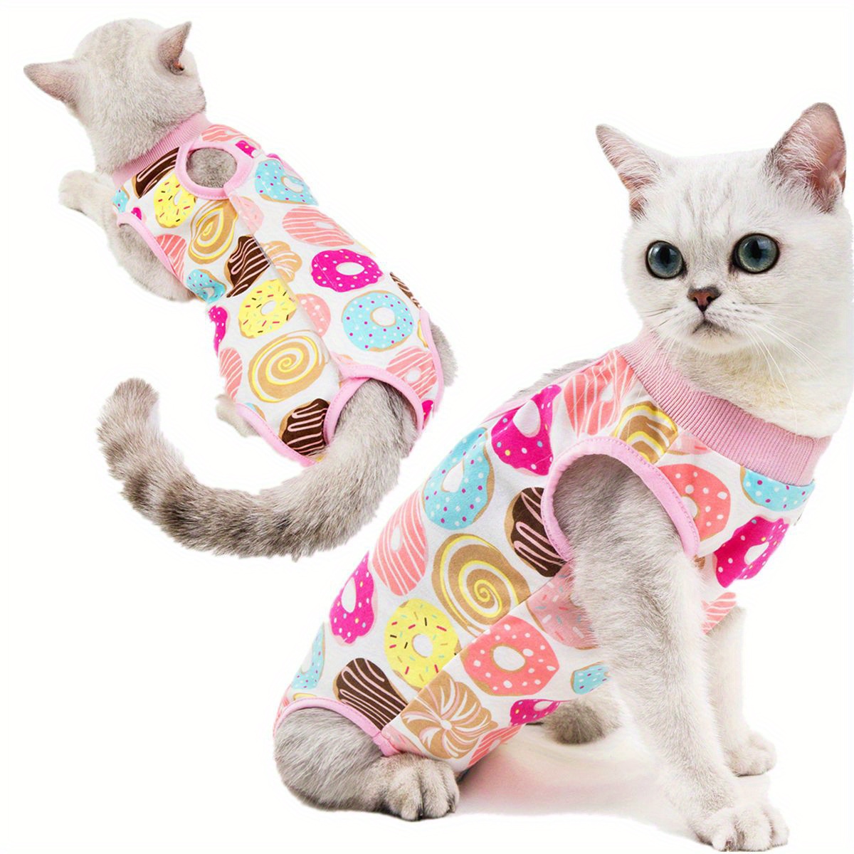 For Cat Spay Neuter Surgery Vest - Full Coverage Recovery Suit With Adjustable Straps, Soft Knit Fabric, Machine Washable, For & Toy Breeds, Post-, Postoperative Care