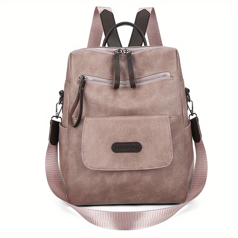 PU Leather Backpack for Women Girls, Trendy Travel Shoulders Bag