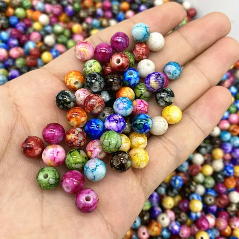 Acrylic Round Beads Spacer Beads For Necklace Earrings - Temu