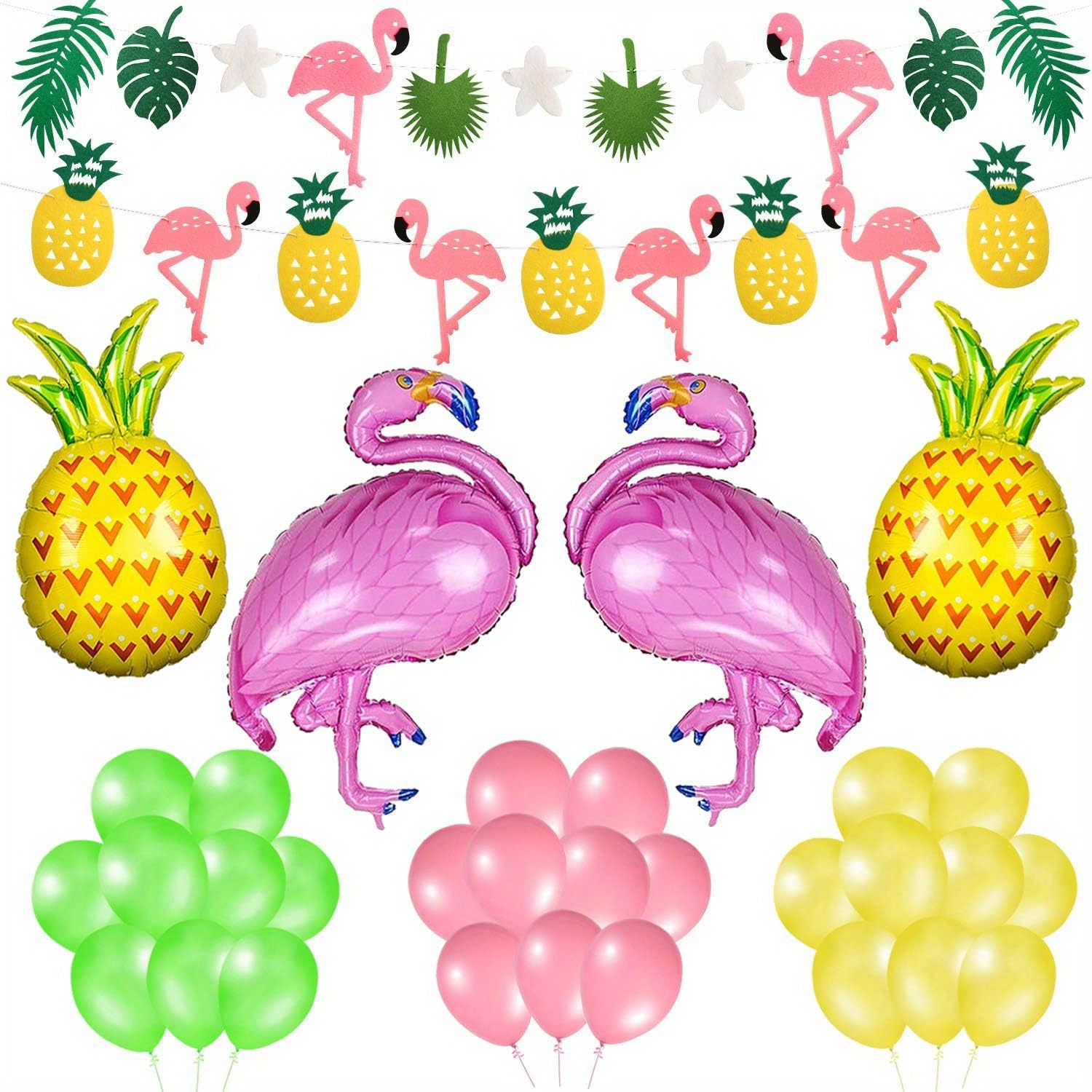 Set Flamingos Theme Party Foil Balloons Kit Flamingo Balloons Luau ...