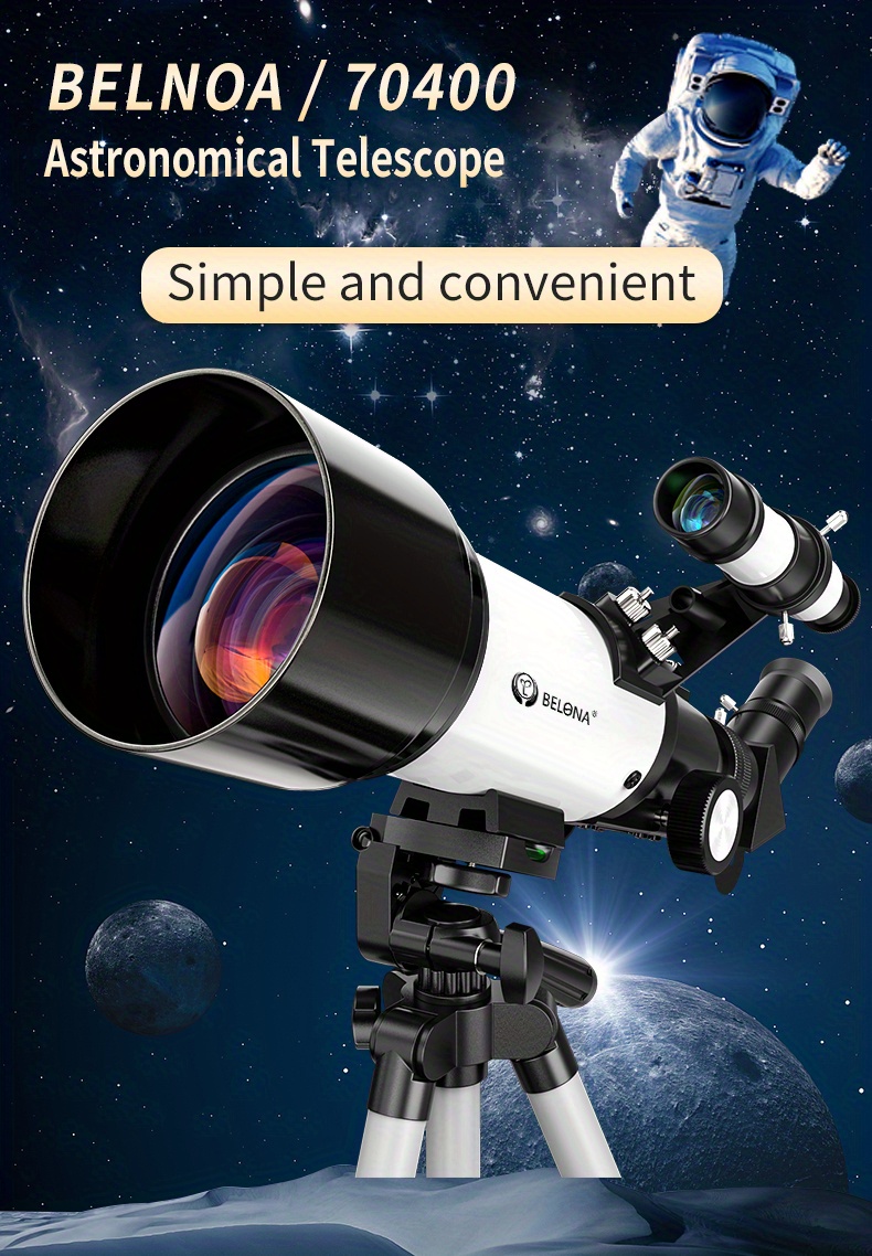 Télescope pour enfants Télescope astronomique de 70 mm avec adaptateur de  téléphone Filtre de lune Érigeant oculaire et barlow pour les adultes  débutants en cadeau, (bleu)