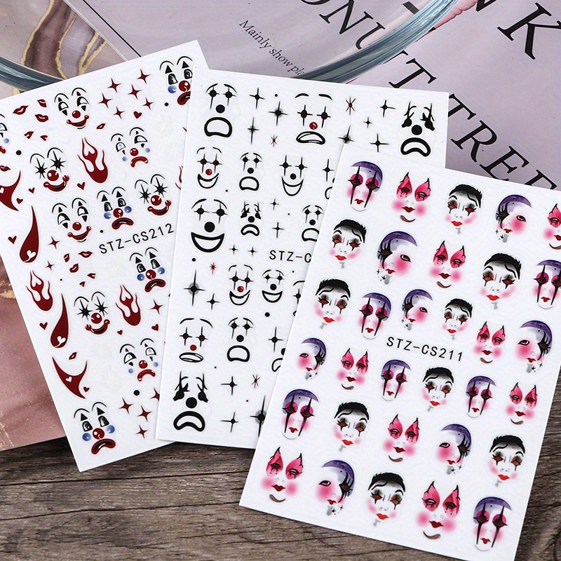 Halloween Nail Stickers Self adhesive Nail Decals Horror - Temu