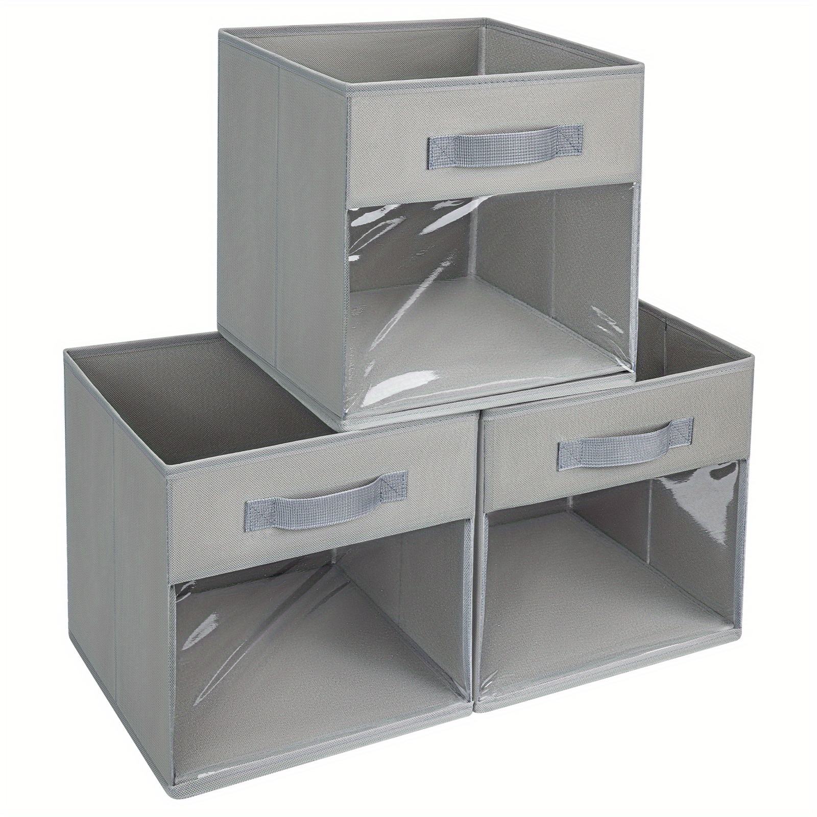 3pc Completely Clear Invisible Storage Bins / Tapered Totes