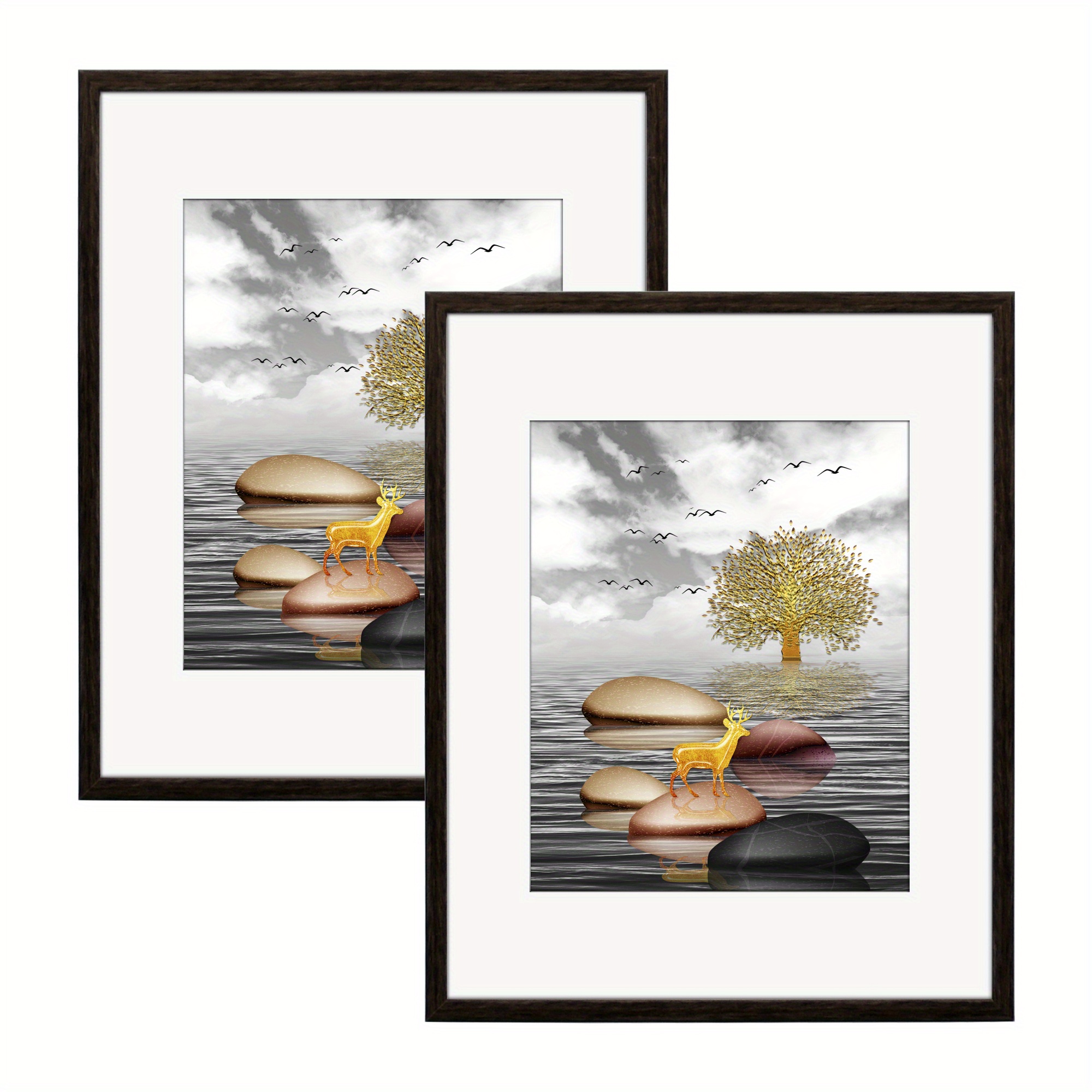 Black Picture Frames - 4x6 Wood Frame with Glass